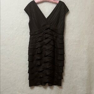 Size 14  Adrianna Papell Espresso brown tiered Dress